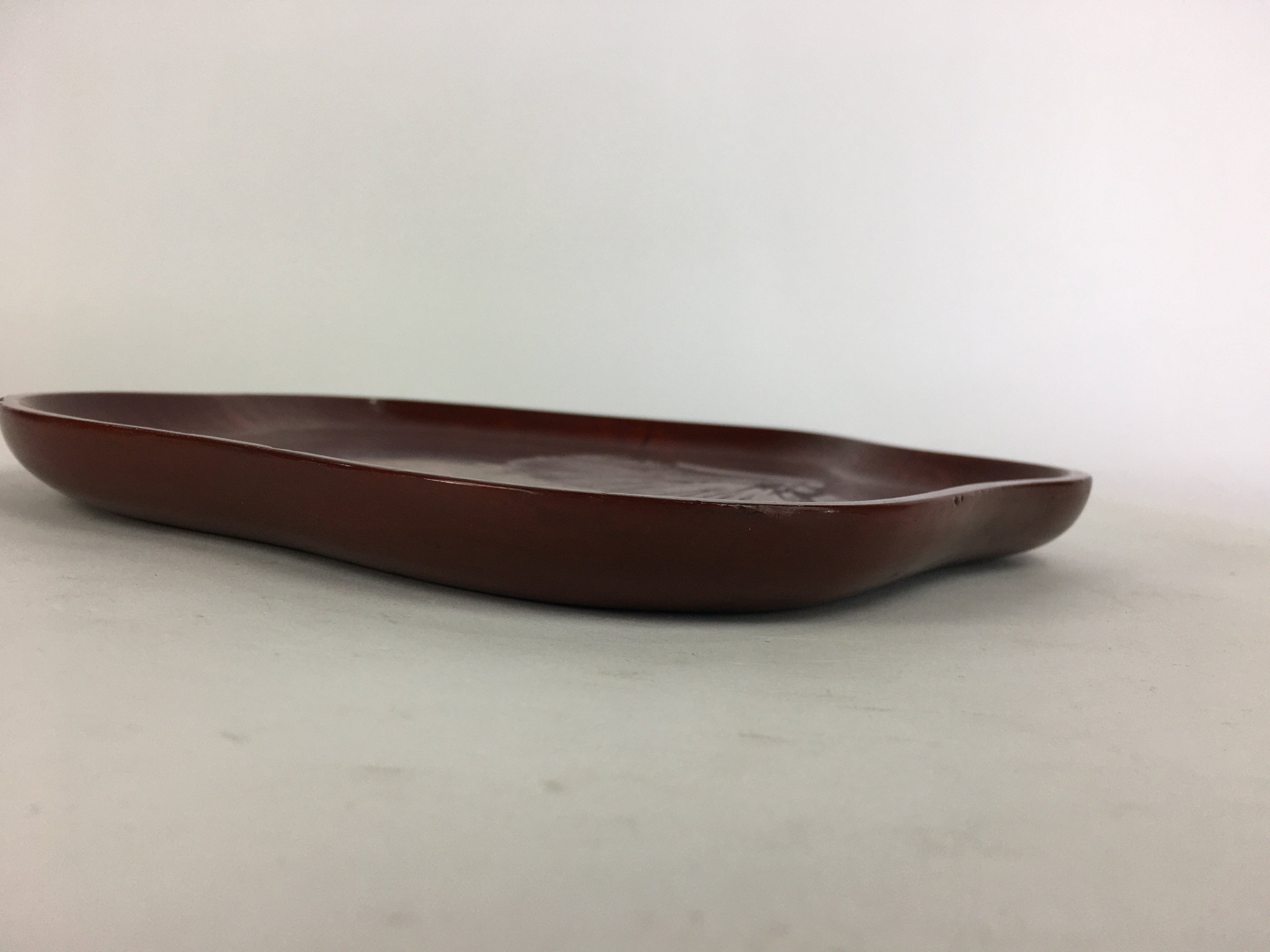 Japanese Wooden Lacquered Tray Obon Vtg Nurimono Plum Blossom Shape UR504