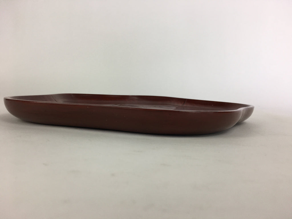 Japanese Wooden Lacquered Tray Obon Vtg Nurimono Plum Blossom Shape UR504