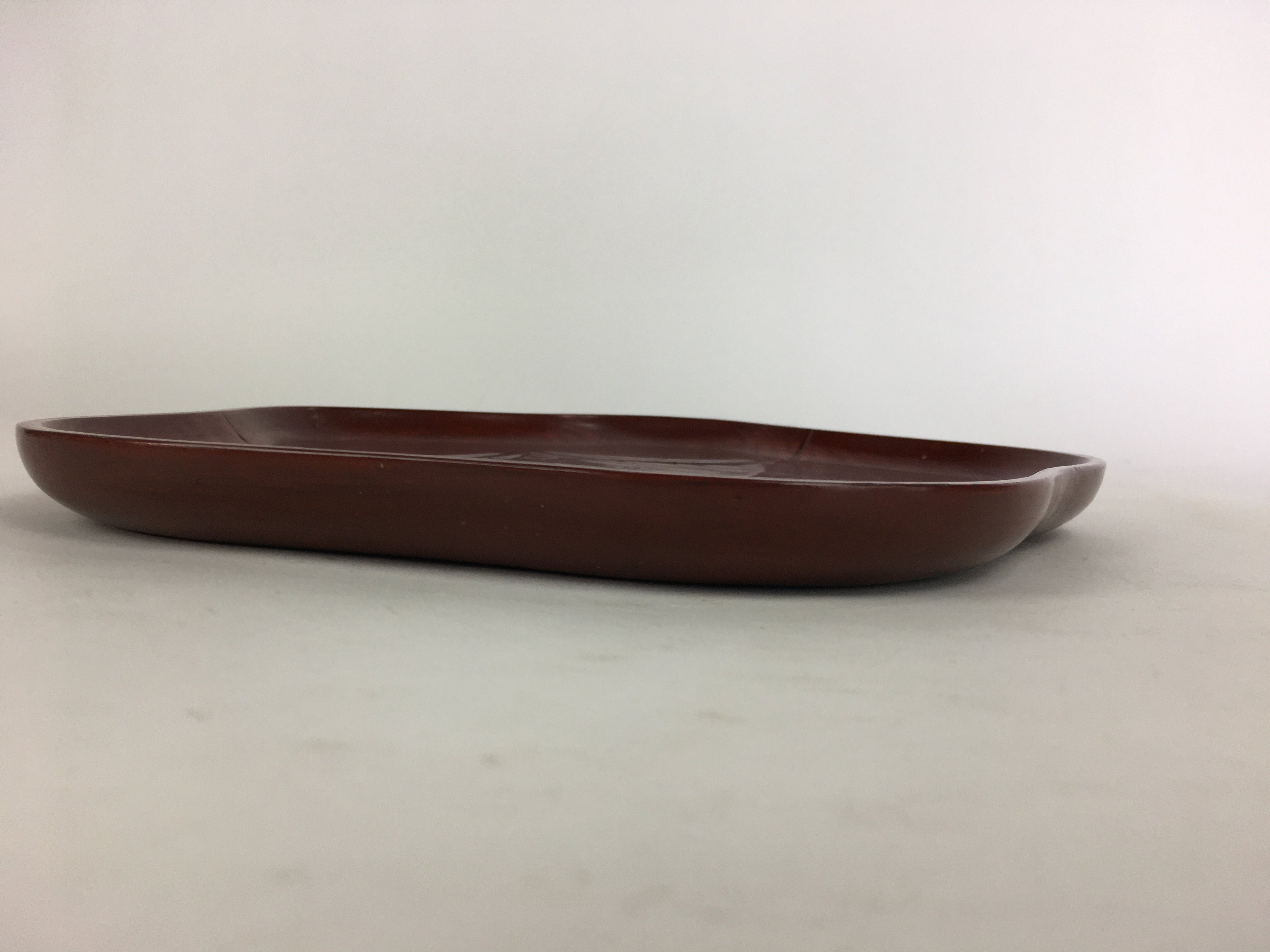Japanese Wooden Lacquered Tray Obon Vtg Nurimono Plum Blossom Shape UR504