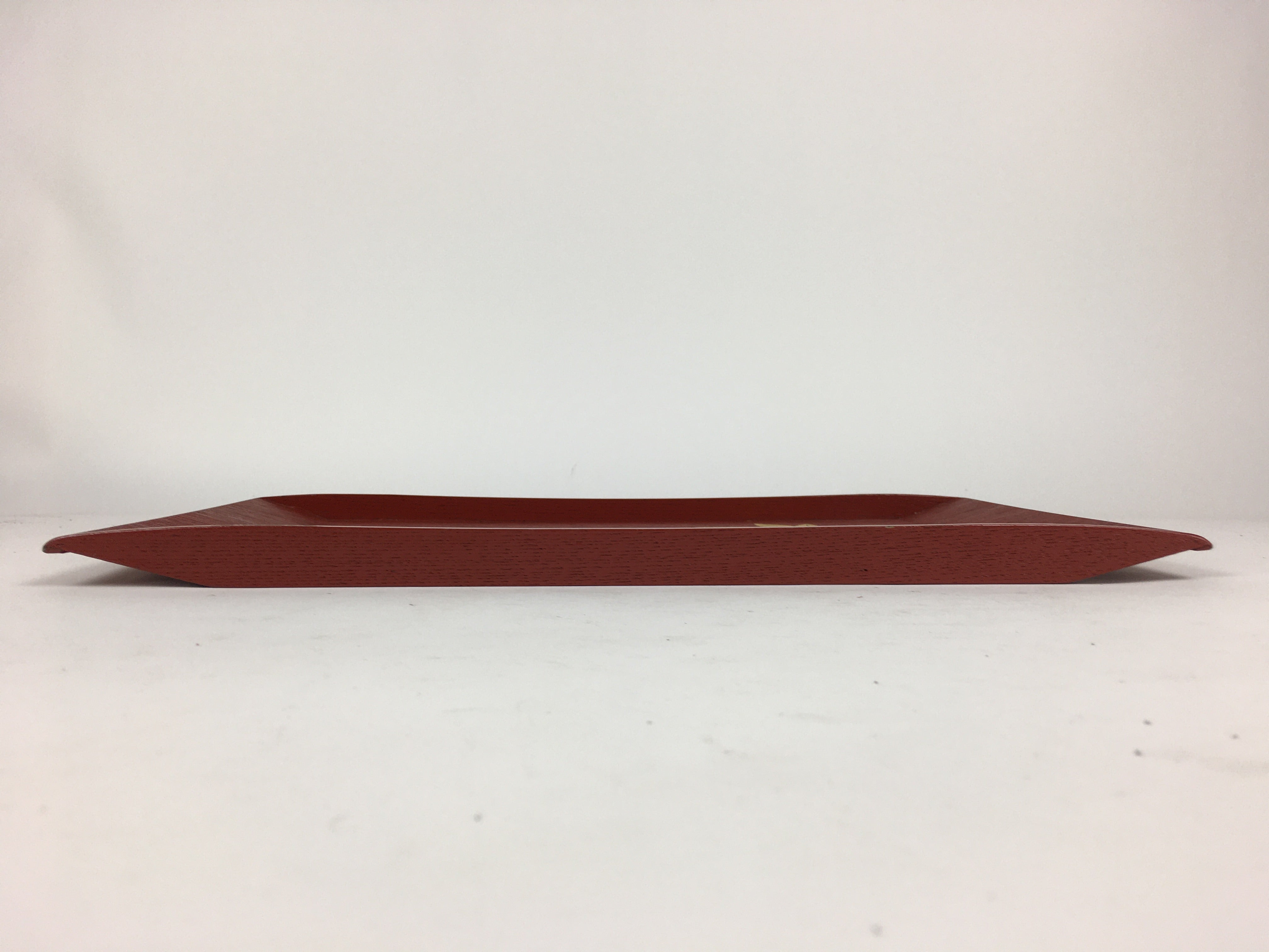 Japanese Wooden Lacquered Tray Obon Vtg Nurimono Red Square Shape UR641