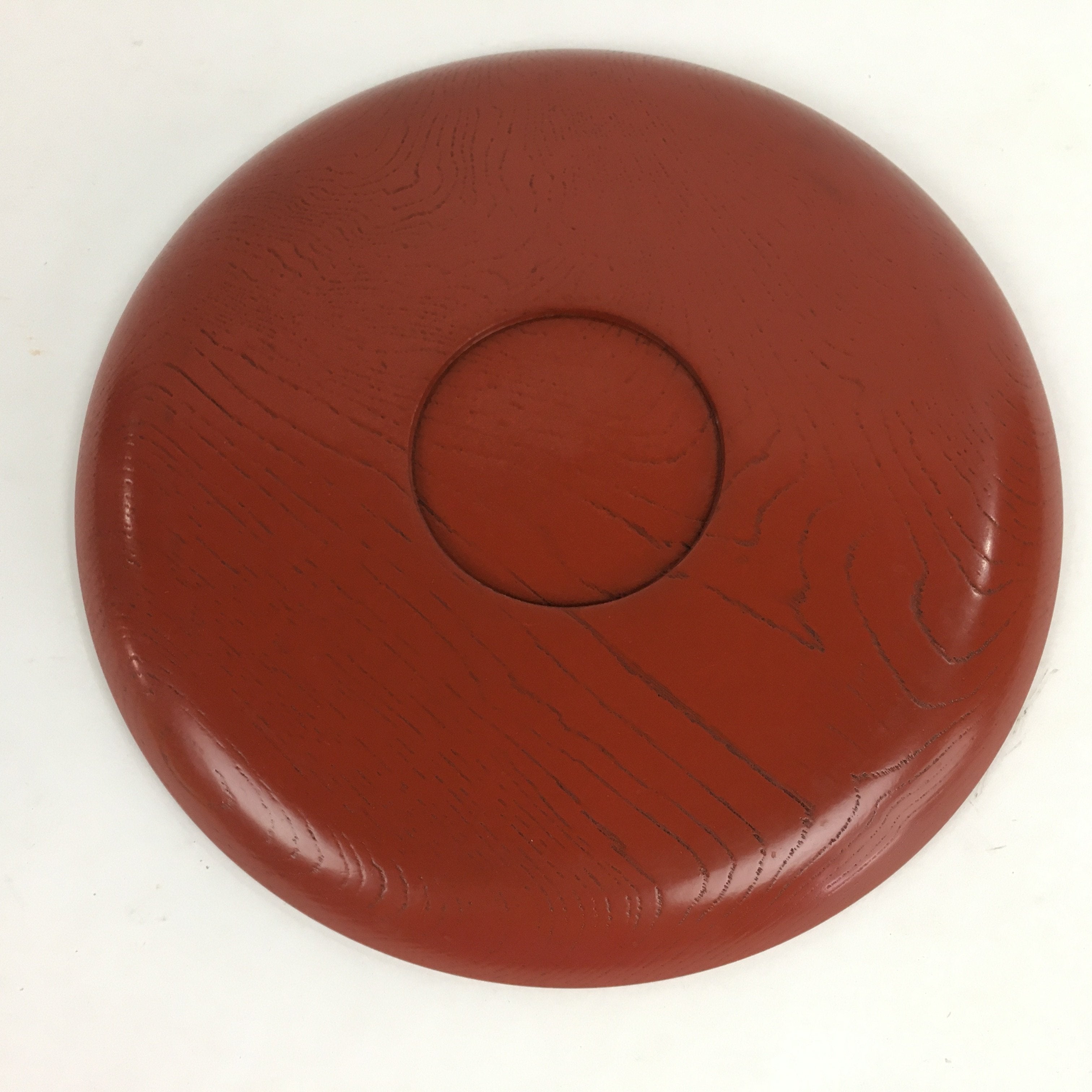 Japanese Wooden Lacquered Tray Obon Vtg Nurimono Round Shape Radish UR540