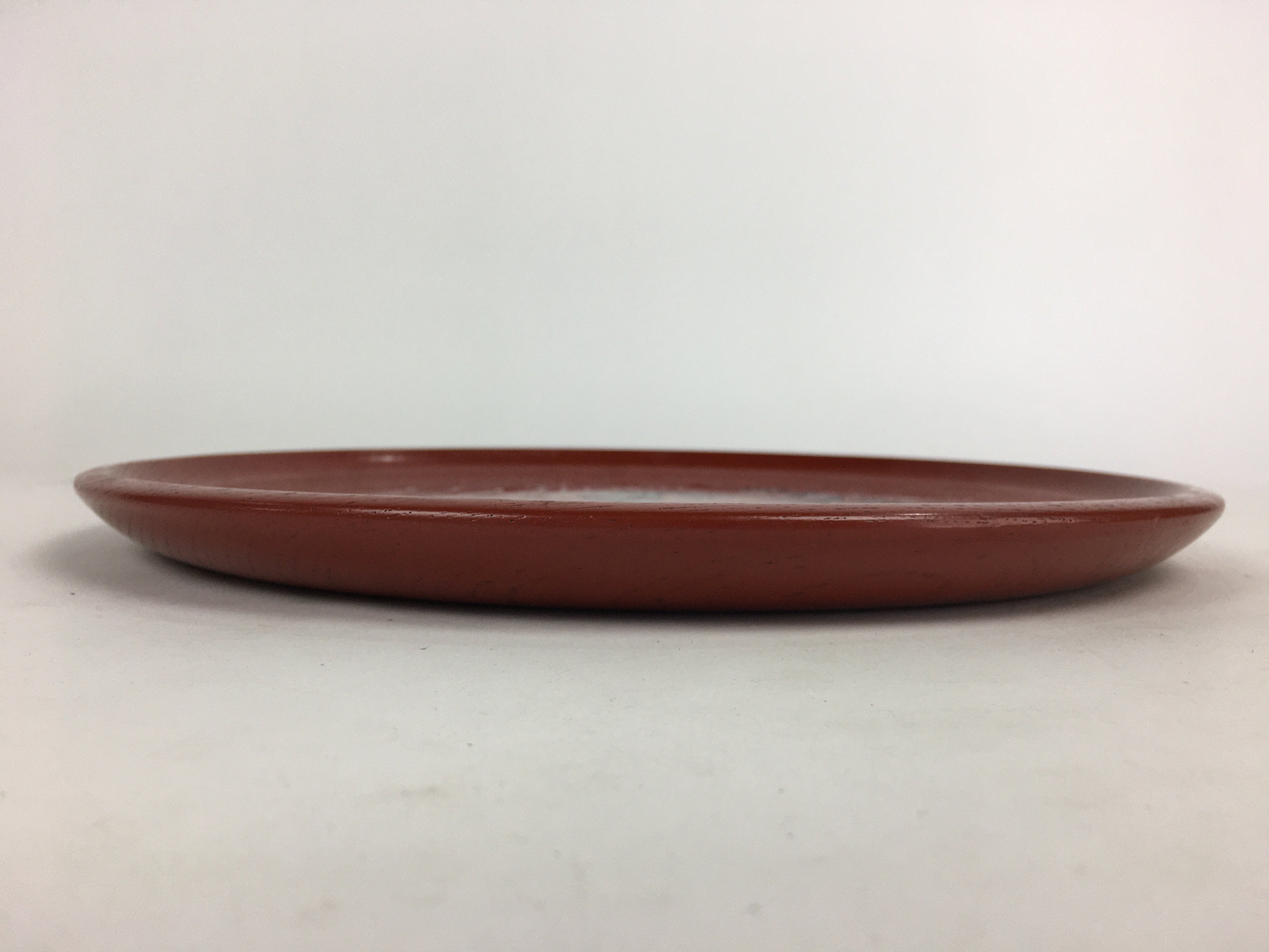 Japanese Wooden Lacquered Tray Obon Vtg Nurimono Round Shape Radish UR540