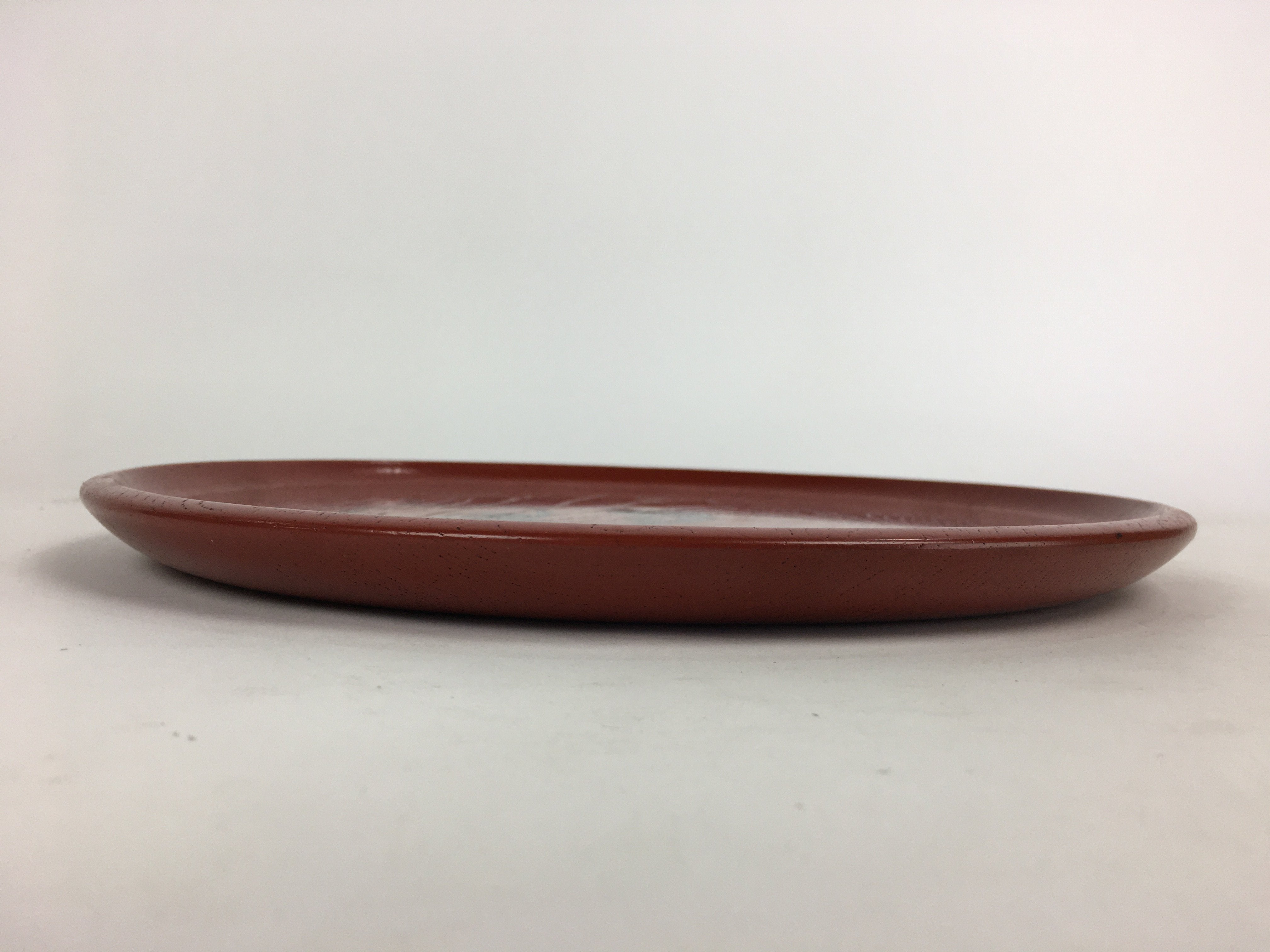 Japanese Wooden Lacquered Tray Obon Vtg Nurimono Round Shape Radish UR540