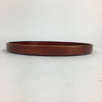 Japanese Wooden Lacquered Tray Obon Vtg Nutural Wood Round Brown UR544
