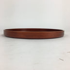 Japanese Wooden Lacquered Tray Obon Vtg Nutural Wood Round Brown UR544