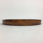 Japanese Wooden Lacquered Tray Obon Vtg Nutural Wood Round Brown UR545
