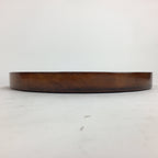 Japanese Wooden Lacquered Tray Obon Vtg Nutural Wood Round Brown UR545