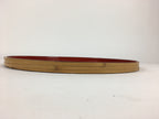 Japanese Wooden Lacquered Tray Obon Vtg Round Bamboo Work UR633
