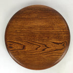 Japanese Wooden Lacquered Tray Obon Vtg Round Natural Wood Brown UR705