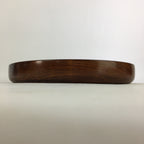 Japanese Wooden Lacquered Tray Obon Vtg Round Natural Wood Brown UR705