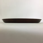 Japanese Wooden Lacquered Tray Obon Vtg Round Natural Wood Brown UR707