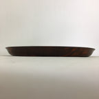 Japanese Wooden Lacquered Tray Obon Vtg Round Natural Wood Brown UR707