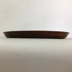 Japanese Wooden Lacquered Tray Obon Vtg Round Natural Wood Brown UR707