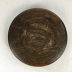 Japanese Wooden Lacquered Tray Obon Vtg Round Natural Wood Brown UR708