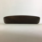 Japanese Wooden Lacquered Tray Obon Vtg Round Natural Wood Brown UR708