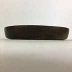 Japanese Wooden Lacquered Tray Obon Vtg Round Natural Wood Brown UR708