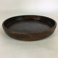 Japanese Wooden Lacquered Tray Obon Vtg Round Natural Wood Brown UR708