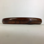 Japanese Wooden Lacquered Tray Obon Vtg Round Natural Wood Brown UR711