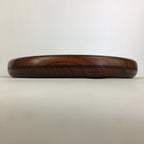 Japanese Wooden Lacquered Tray Obon Vtg Round Natural Wood Brown UR711