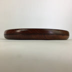 Japanese Wooden Lacquered Tray Obon Vtg Round Natural Wood Brown UR711