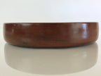 Japanese Wooden Lacquered Tray Obon Vtg Round Natural Wood Brown UR808