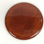 Japanese Wooden Lacquered Tray Obon Vtg Shunkei-Nuri Round Brown UR542