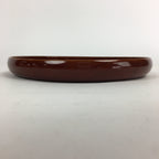 Japanese Wooden Lacquered Tray Obon Vtg Shunkei-Nuri Round Brown UR542