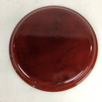 Japanese Wooden Lacquered Tray Obon Vtg Shunkei-Nuri Round Brown UR543