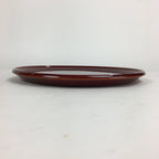 Japanese Wooden Lacquered Tray Obon Vtg Shunkei-Nuri Round Brown UR543