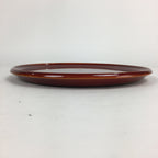 Japanese Wooden Lacquered Tray Obon Vtg Shunkei-Nuri Round Brown UR543