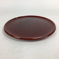 Japanese Wooden Lacquered Tray Obon Vtg Shunkei-Nuri Round Brown UR543