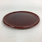 Japanese Wooden Lacquered Tray Obon Vtg Shunkei-Nuri Round Brown UR543