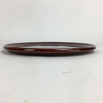 Japanese Wooden Lacquered Tray Obon Vtg Shunkei-Nuri Round Brown UR546