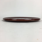 Japanese Wooden Lacquered Tray Obon Vtg Shunkei-Nuri Round Brown UR546