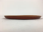 Japanese Wooden Lacquered Tray Obon Vtg Shunkei-Nuri Round Brown UR640