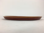 Japanese Wooden Lacquered Tray Obon Vtg Shunkei-Nuri Round Brown UR640