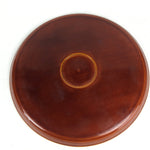Japanese Wooden Lacquered Tray Obon Vtg Shunkei-Nuri Round Brown UR640