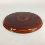 Japanese Wooden Lacquered Tray Obon Vtg Shunkei-Nuri Round Brown UR640