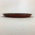 Japanese Wooden Lacquered Tray Obon Vtg Shunkei-Nuri Round Brown UR659