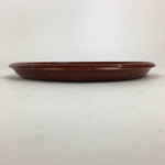 Japanese Wooden Lacquered Tray Obon Vtg Shunkei-Nuri Round Brown UR659