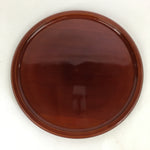 Japanese Wooden Lacquered Tray Obon Vtg Shunkei-Nuri Round Brown UR706