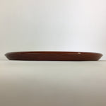 Japanese Wooden Lacquered Tray Obon Vtg Shunkei-Nuri Round Brown UR706