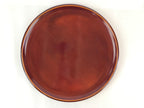 Japanese Wooden Lacquered Tray Obon Vtg Shunkei-Nuri Round Brown UR807