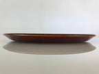 Japanese Wooden Lacquered Tray Obon Vtg Shunkei-Nuri Round Brown UR807
