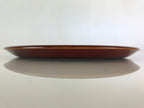 Japanese Wooden Lacquered Tray Obon Vtg Shunkei-Nuri Round Brown UR807