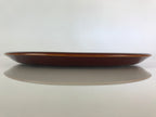 Japanese Wooden Lacquered Tray Obon Vtg Shunkei-Nuri Round Brown UR807