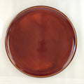 Japanese Wooden Lacquered Tray Obon Vtg Shunkei-Nuri Round Brown UR807