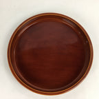 Japanese Wooden Lacquered Tray Obon Vtg Shunkei-Nuri Round Shape UR538