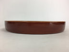 Japanese Wooden Lacquered Tray Obon Vtg Shunkei-Nuri Round Shape UR538