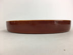Japanese Wooden Lacquered Tray Obon Vtg Shunkei-Nuri Round Shape UR538